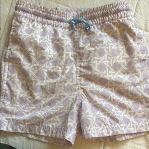 The Beaufort Bonnet Co - Patterned Swim Shorts in Purple and white (3T)